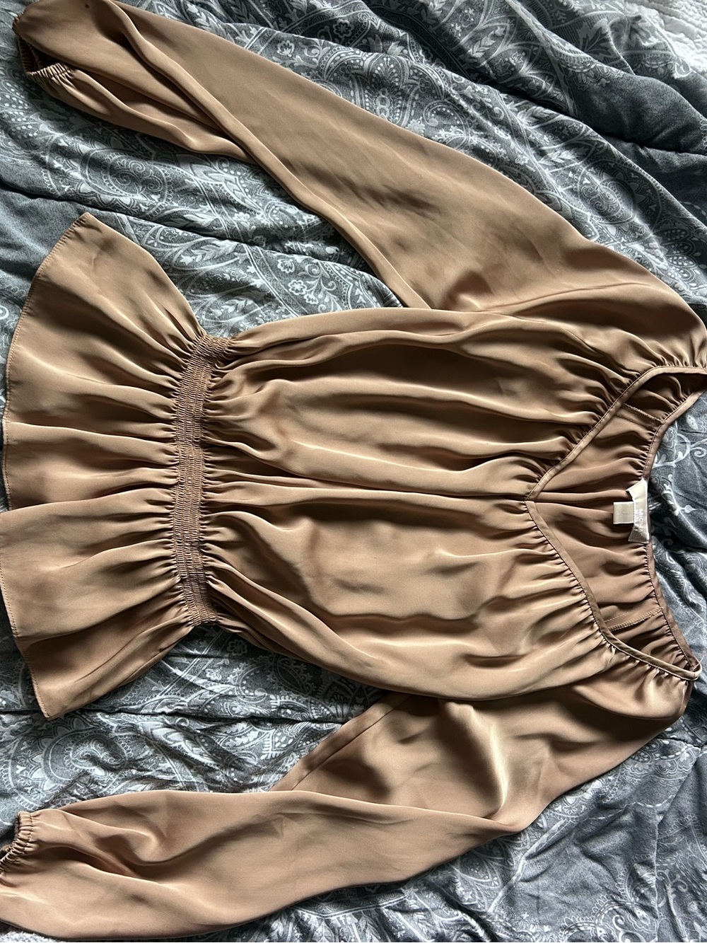 MICHAEL Michael Kors Tan Brown Ruffled Blouse